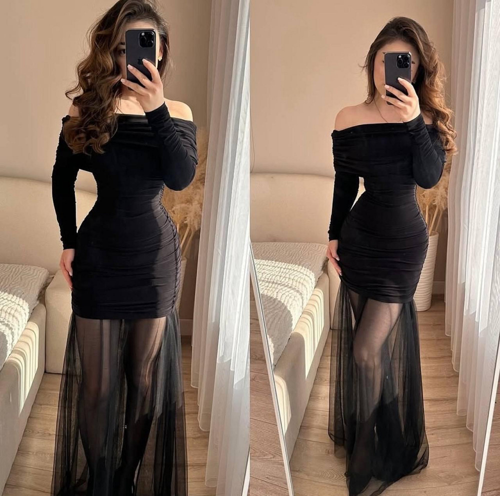 Женский элегантный праздничный комплект платье + юбка микродайвинг + сетка Черный, 46-48 Одесса - изображение 8