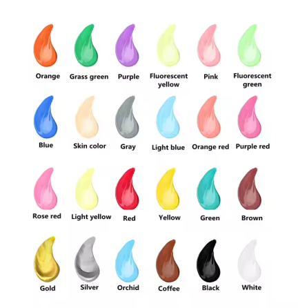 Набір художніх акрилових фарб, 24 кольори, для кераміки, дерева, скла, тканини для живопису та творчості Кам'янець-Подільський