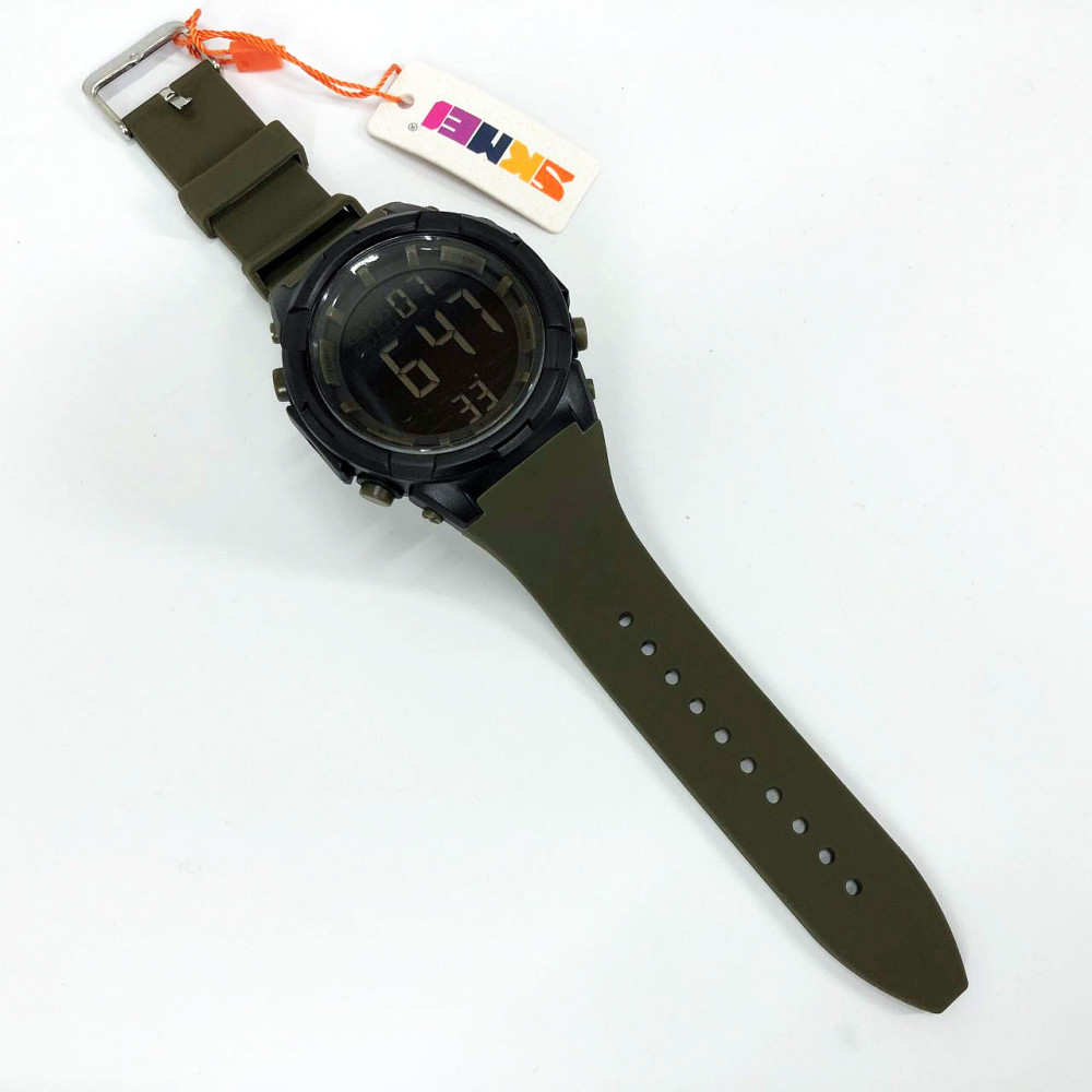 Мужские армейские водостойкие тактические часы SKMEI 1845AG ARMY GREEN, AJ-364 Водонепроницаемое часы Киев - изображение 6