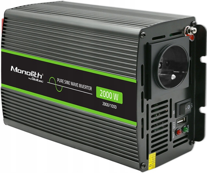 Інвертор 12 230 з чистою синусоїдою 2000Вт Qoltec (Польща) Київ - фото 9
