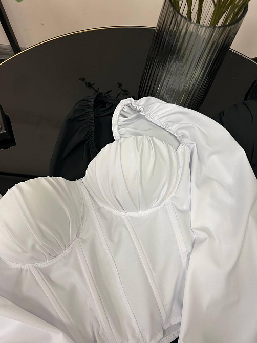 Жіночий базовий топ з імітацією корсета софт Білий, 44/46 Одеса - фото 2