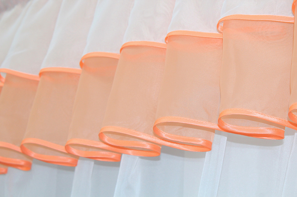 Кухонный комплект VR-Textil № 00к шторки с ламбрекеном белый с персиковым 200х170 см (59-778) Киев - изображение 4