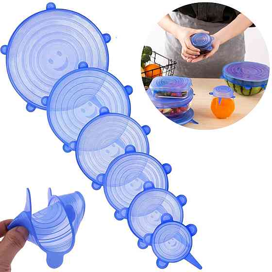 Универсальные силиконовые крышки 6 шт,Silicon Cap,цвет Рандом SBR Киев