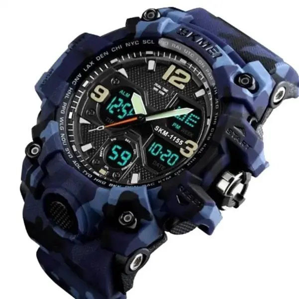 Годинник тактичний протиударний SKMEI 1155BCMBU, Годинник для риболовлі та походу TW-90 Львів - фото 15