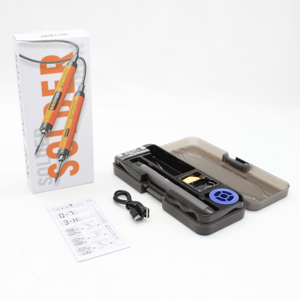 Паяльник с регулировкой температуры 8Вт, USB, 260-420°C, C200S G SET / Портативный паяльник / USB паяльник Киев - изображение 9