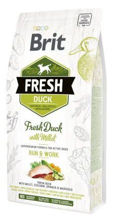 Сухий корм для активних дорослих собак Бріт Brit Fresh Active Active Run&Work з качкою та пшоном, 12 кг Вінниця