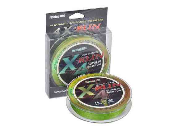Шнур 0,235мм 150м плетений X-Run 4PE olive green арт.721-00-20 ТМ FISHING ROI Киев
