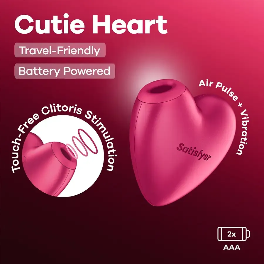 Вакуумний стимулятор-серце з вібрацією Satisfyer Cutie Heart Battery Series Львів - фото 6