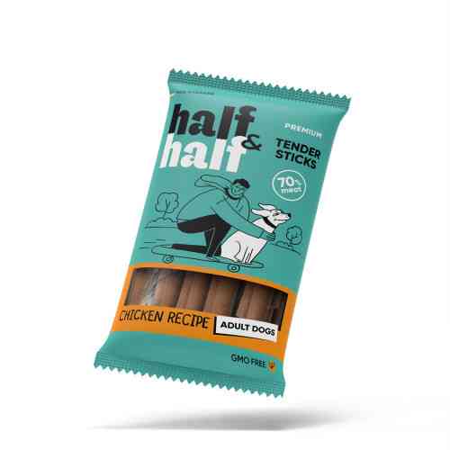 Ласощі для собак Half&Half у формі м'ясних паличок з куркою, 100 г Київ