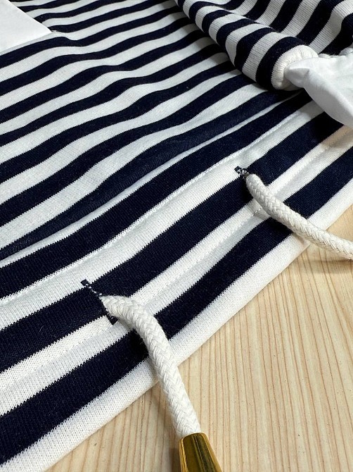 Свитшот женский KEYYMOD 34007 с воротником в полоску оверсайз темно синий, темно-синий, M Киев - изображение 18