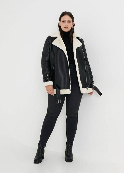 Жіноча стильна дублянка зі штучним хутром Одеса - фото 3