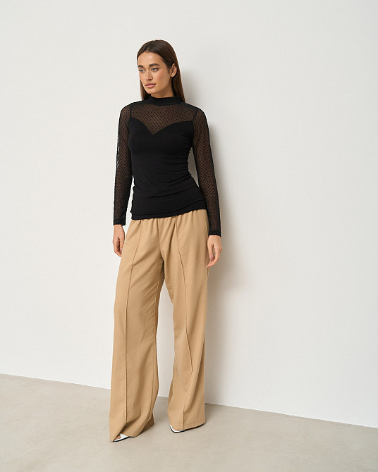 Жіноча кофточка з прозорими рукавами та декольте - Ozkan 26824 XXL Київ - фото 1