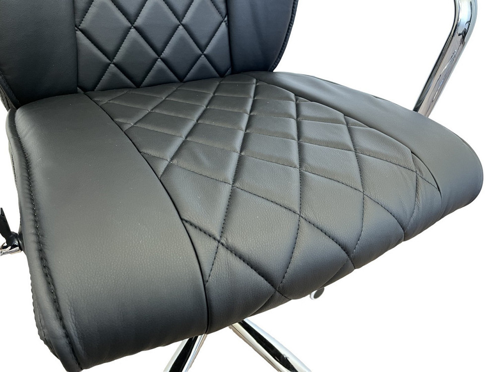 Офисное кресло руководителя Tehforward Dionis хром Anyfix Черный Киев - изображение 5