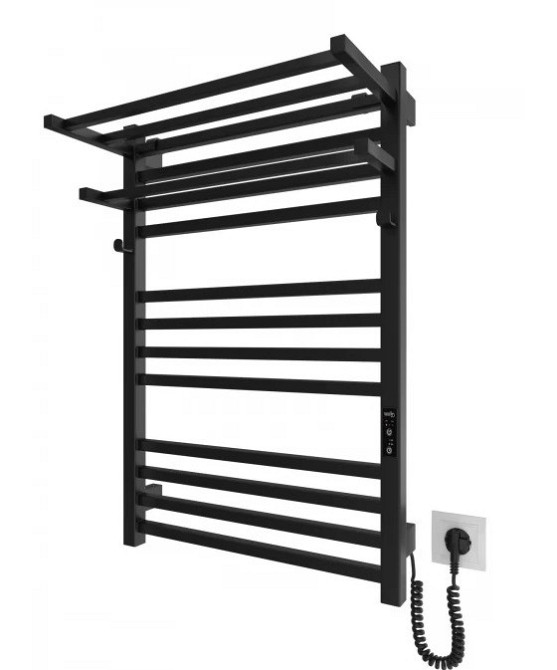 Полка для полотенец навесная профильная HF Sheffield 520x204 black matt Киев - изображение 4