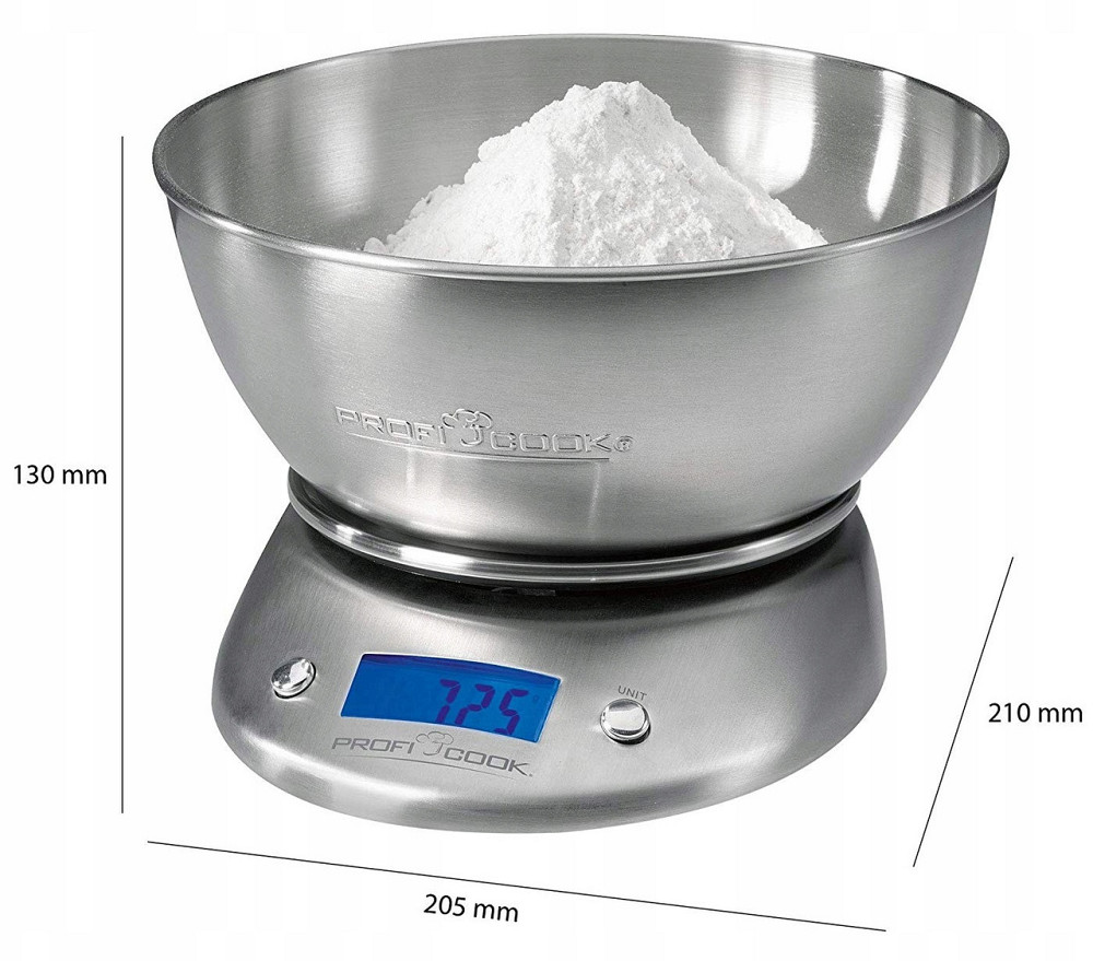 Професійні Ваги Кухонні до 5 кг Profi Cook PC-KW 1040 Нержавіюча сталь Нововолинськ - фото 5