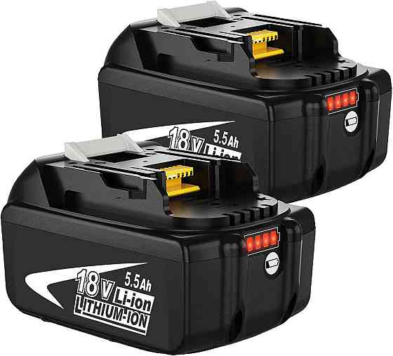 Аккумулятор Dosctt 18V 5500mAh для Makita BL1860B, BL1850B, BL1830B BL1840B LED-индикатор комплект 2 Киев