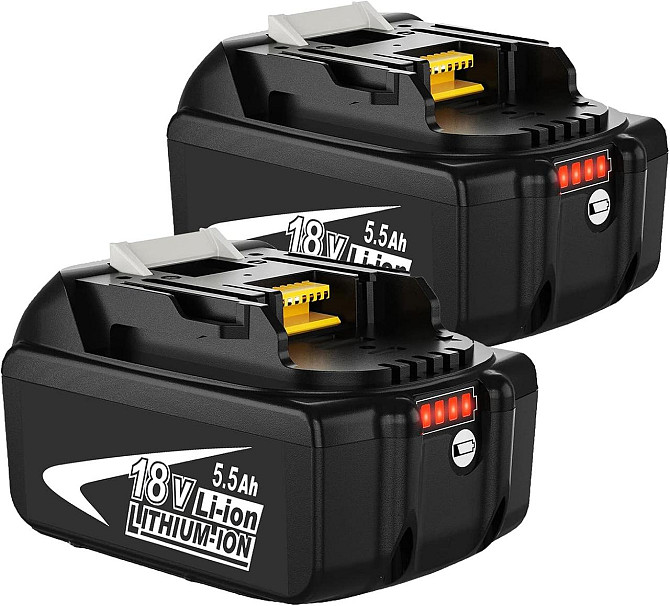 Акумулятор Dosctt 18V 5500mAh для Makita BL1860B, BL1850B, BL1830B, BL1840B, LED-індикатор, комплект Київ - фото 1