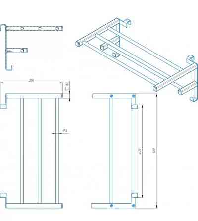 Полиця для рушників Mario INOX 520х284 Київ
