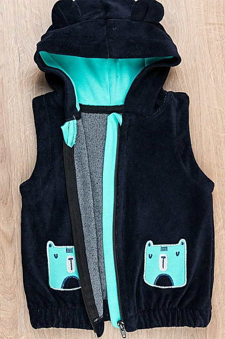 Жилет велюровый ясельный для малышей топ Крохатушка одяг Киев - изображение 2