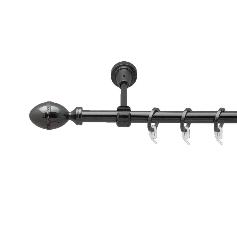 Карниз Orvit Фарже металевий однорядний відкритий гладка труба кільце фасонне металеве  Онікс 16 мм 200 см Львов - изображение 1