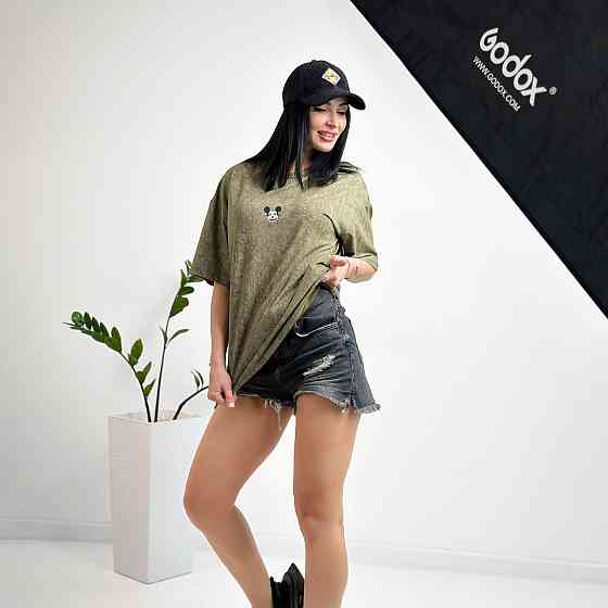 Жіноча футболка тай-дай з принтом "Joke" оптом від виробника | Норма и батал Київ