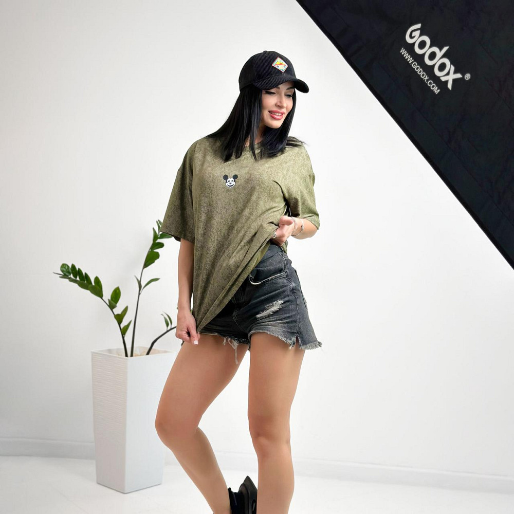 Жіноча футболка тай-дай з принтом "Joke" оптом від виробника | Норма и батал Київ - фото 3