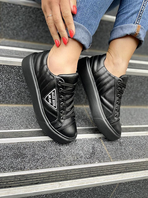 ALEX BENZ Кросівки жіночі ALEX BENZ 1016 чорні (весна-осінь, шкіра натуральна) (4774) Коломия - фото 1