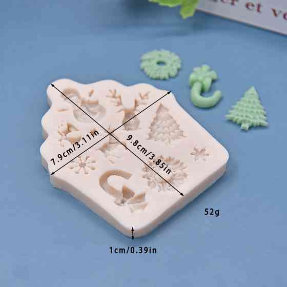 Молд новогодний силиконовый 79 на 98 мм серый Киев