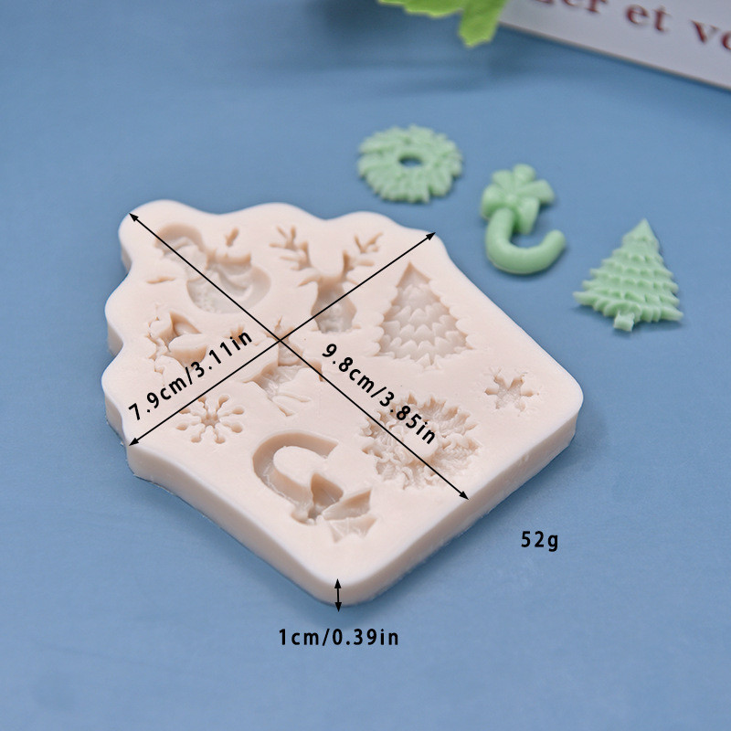 Молд новогодний силиконовый 79 на 98 мм серый Киев - изображение 3