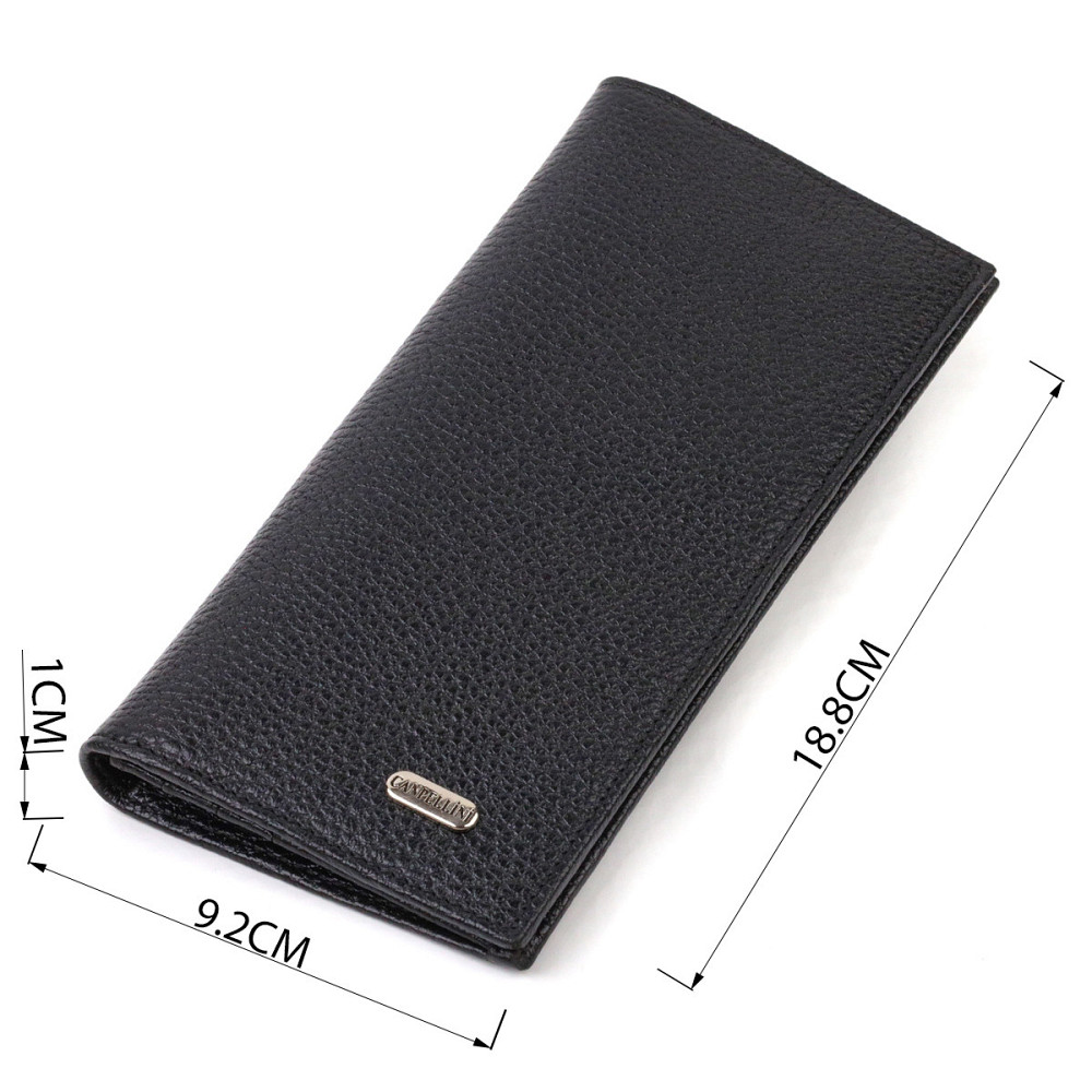 Мужской вертикальный бумажник из натуральной кожи Черный (CANPELLINI) Киев - изображение 7