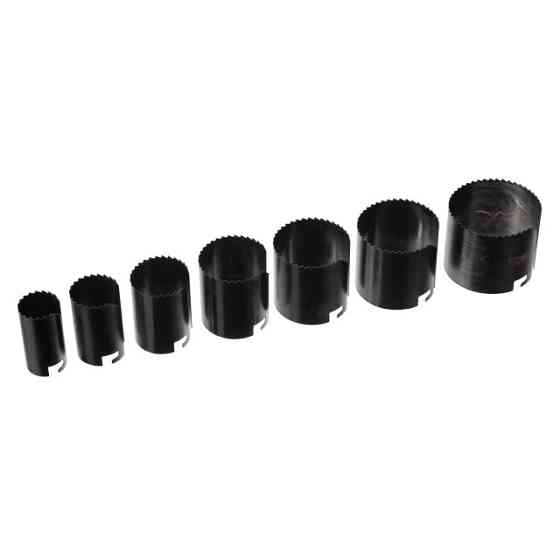 Набір корончастих свердел по гіпсокартону, 7 од., висота 43 мм, 26-63 мм INTERTOOL BT-0022 Київ