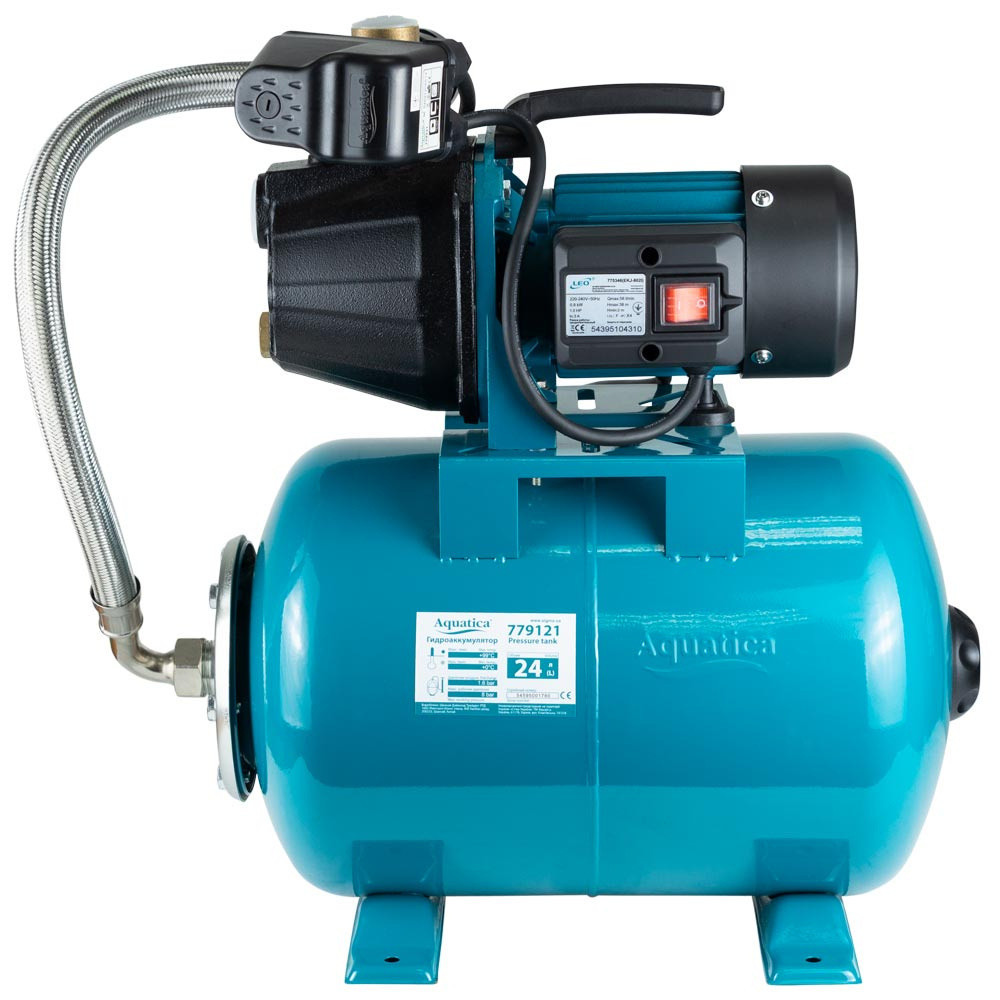 Станція 0.8кВт Hmax 38м Qmax 58л/хв (самовсмоктувальний насос) 24л AquaticaLEO EKJ-802IA5/UA (775346/24) Рівне - фото 5