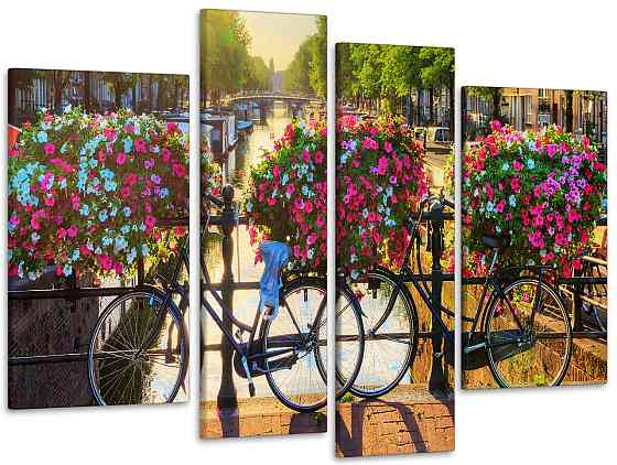 Модульна картина Квіти Велосипед Art-130_4 Київ