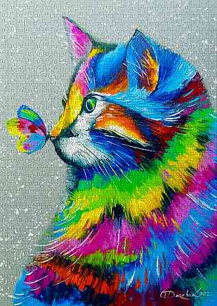 Пазл Яскравий кіт та метелик - Bright Cat and Butterfly (Enjoy-1781) Киев