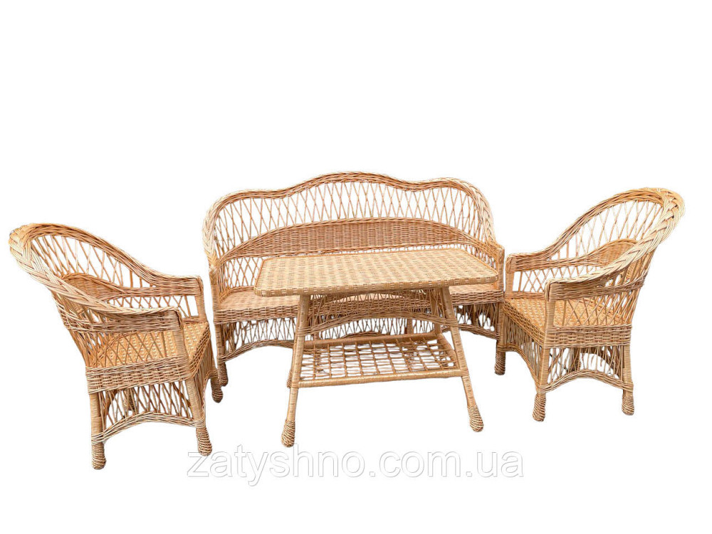 Меблі плетені з диваном з лози Київ - фото 4