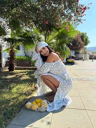 Женское летнее принтованное миди платье с разрезом натуральный муслин 46/48 Одесса