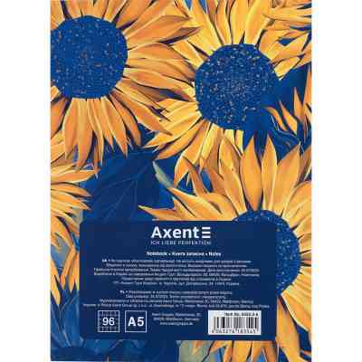 Книга записная Axent UA Ї А5 клетка твердая обложка 96 листов (8455-3-A) Винница
