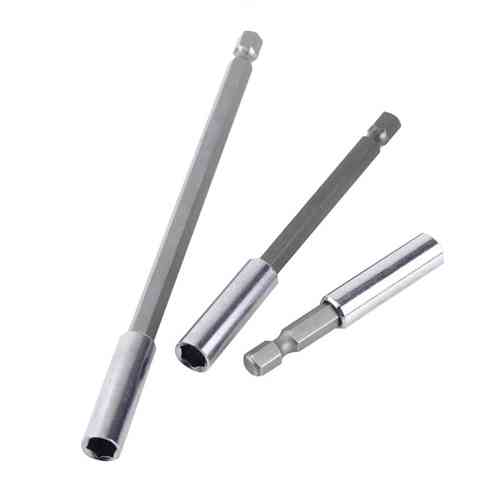 Набір тримачів біт магнітних 3шт 1/4&quot; 75/100/150мм, шестигранні, хром Вінниця