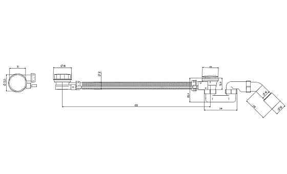 Сифон для ванни Koer BD-04-07 1 1/2'' напівавтомат з переливом, без ревізії   ( KR5444 ) 24232 Харьков