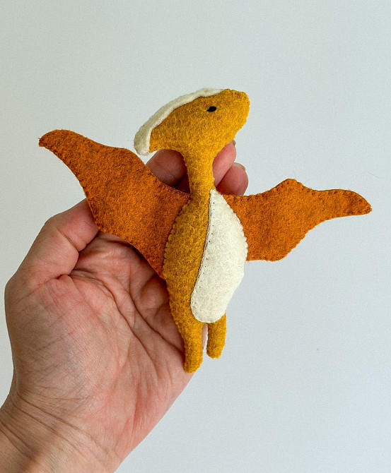 Мягкая фетровая игрушка динозавр птеродактиль ручной работы – безопасная развивающая игрушка Киев - изображение 1