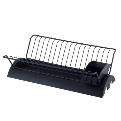 Сушарка для посуду 41,5*25,5*11,5см з піддоном хромована сталь чорний 0769C KAMILLE Житомир - изображение 11