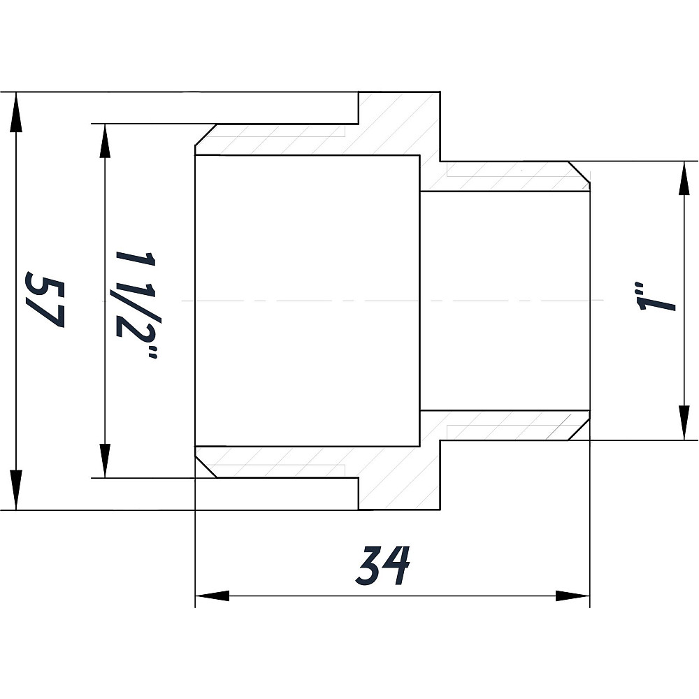 Ніпель редукційний 1 1/2″х1″ЗЗ нікельований NN752S OPTIMUM Тернопіль - фото 3