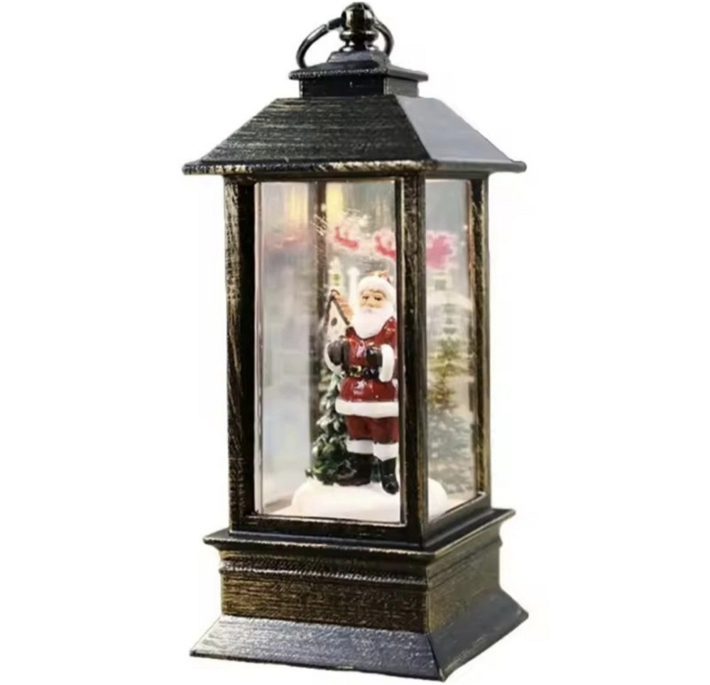 Новорічний LED ліхтар на батарейках без блискіток 