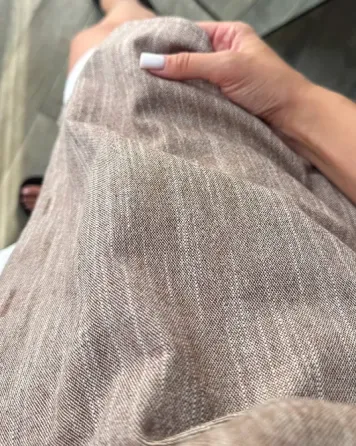 Женская льняная рубашка свободного кроя — мокко, светло-бежевый, светло-серый Одесса