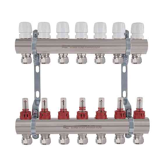 Коллектор латунный с расходомерами и евроконусами Thermo Alliance Standart 1