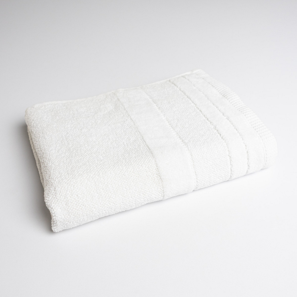 Полотенце банное махровое с велюровым бордюром GM Textile 70х140см 500г/м2 (Белый) Сумы - изображение 1