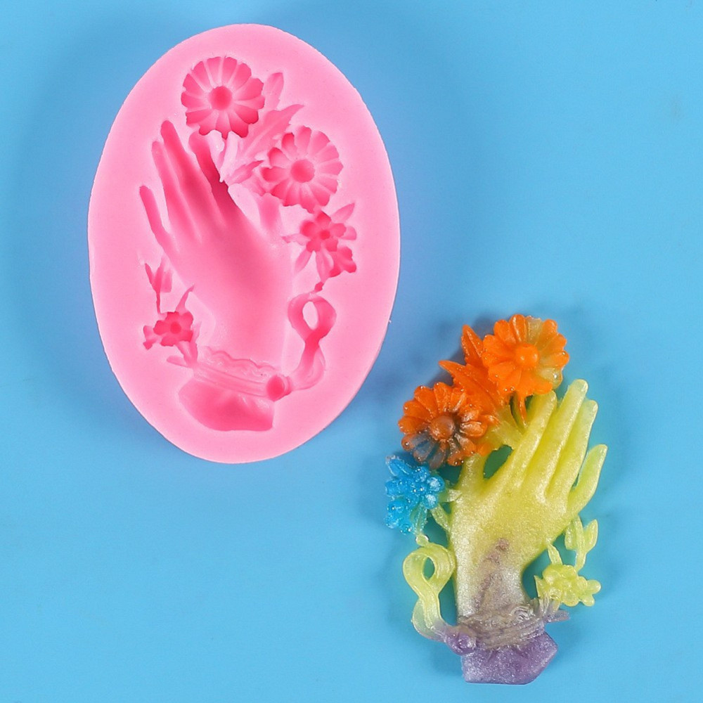 Молд силиконовый Рука 48 на 69 мм розовый Киев - изображение 5