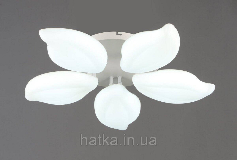 Люстра стельова світлодіодна VALESO 5 плафонів LED 60W Білий Сталь Акрил 3000K+6500K YH1408/5 Київ - фото 1