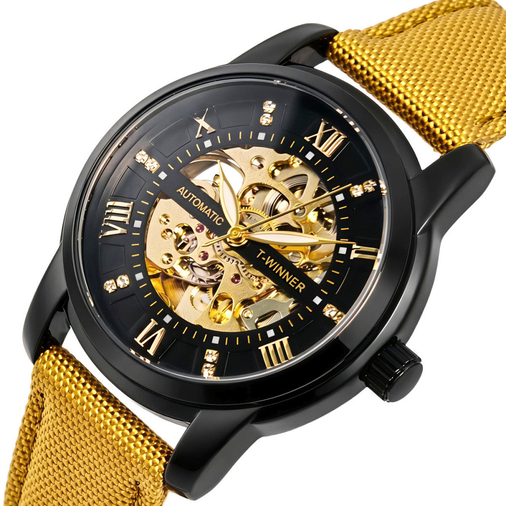 Часы мужские механические Winner Triumph Sahara Gold (2 ремешка) Винница - изображение 2