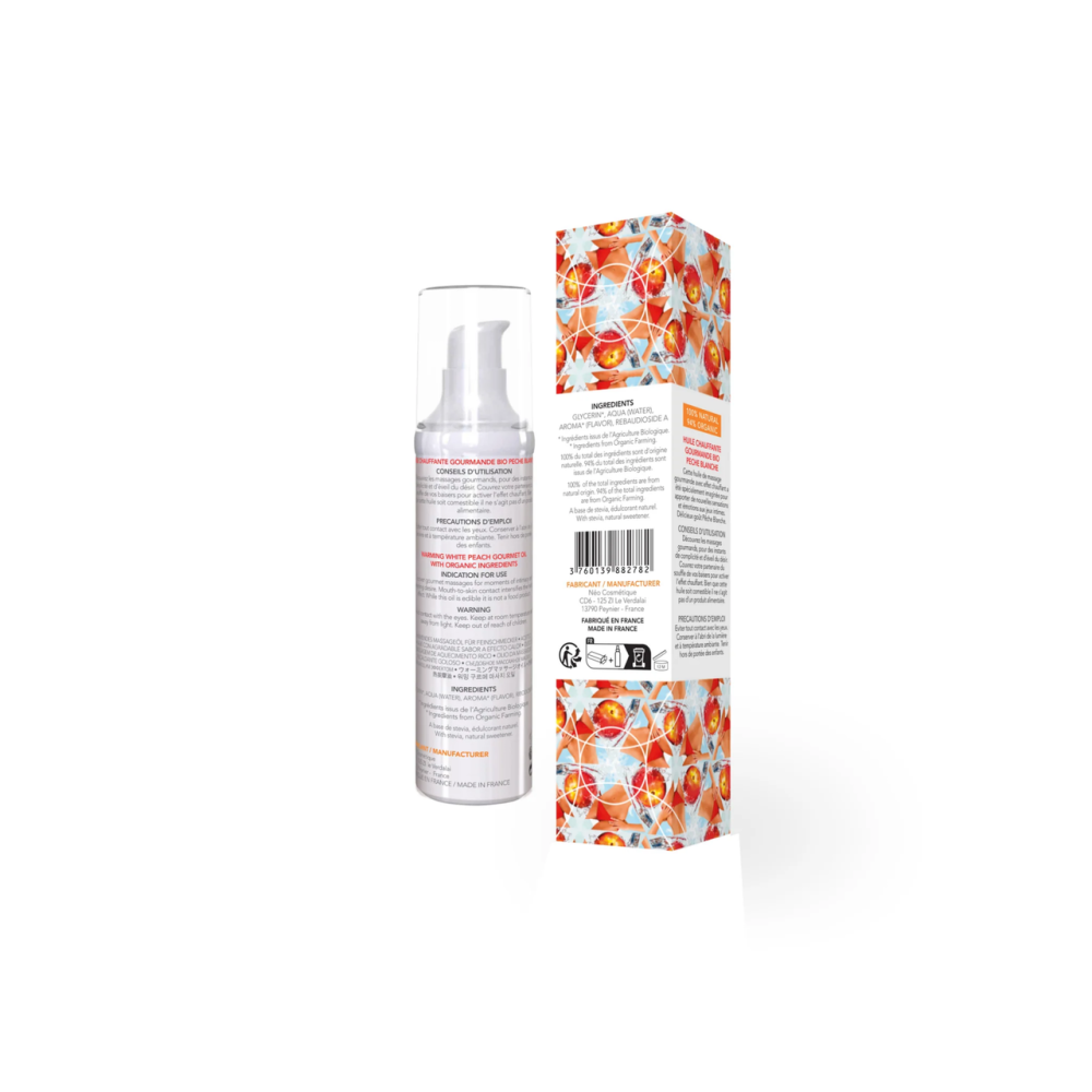 Массажное масло EXSENS Organic White Peach 50 мл разогревающее, без сахара, без парабенов, съедобное Sex Aura Киев - изображение 2